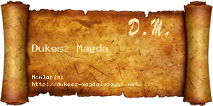 Dukesz Magda névjegykártya